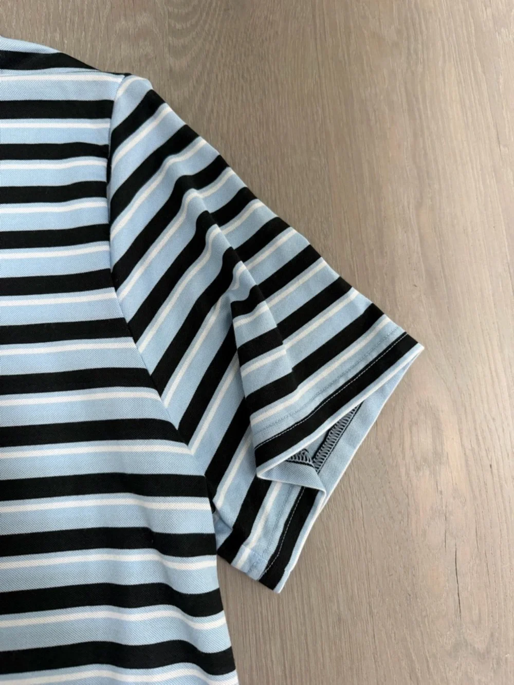 Ralph Lauren RLX Striped Polo Shirt - Black & Light Blue, EUC, XXL - Picture 5 of 8